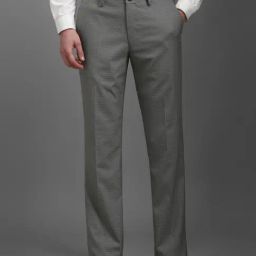 Louis Philippe Grey Regular Fit Checks Trousers-image-72