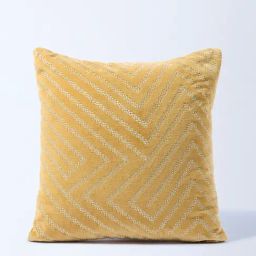 Westside Home Mustard Zari Embroidered Cushion Cover-image-54