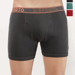 Sporto by Macho Men Pack Of 4 Short Trunks - Sprto_M1030-CH1-Olv1-Prt1-R1-S-picture-28