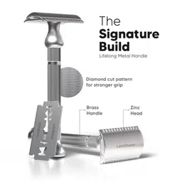 LetsShave Set Of 11 Pro Signature Double Edge Safety Razor With 10 Blades image 3