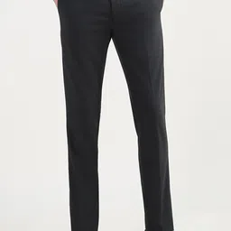 Arrow Heathered Men Textured Mid Rise Regular Fit Formal Trousers-picture-38