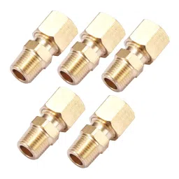 Generic 1/4Inchx1/8Inch Brass Compression Tube Pipe Fitting Connector-Pack of 5-21
