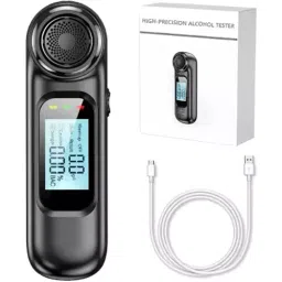 generic Real Instruments Portable Alcohol Tester Machine LCD Digital Display Breathalyzer Black, AT-21 image 2