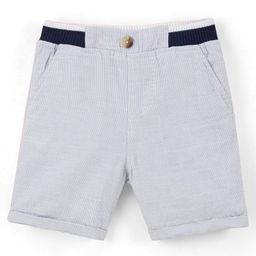 Pine Kids Cotton Above Knee Length Shorts With Elasticated Waist - Blue & Grey-image-14