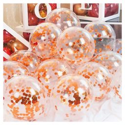 Bubble Trouble Transparent Balloons Bouquet Combo with Re Filled Confetti & Ribbons Pack of 50 - Rosegold-11
