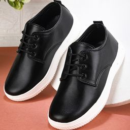Stefens Solid Casual Shoes - Black-image-1