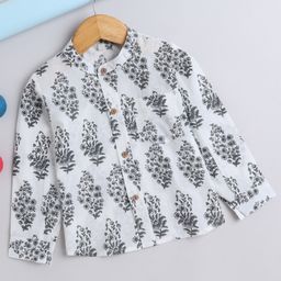The Magic Wand Full Sleeves Floral Printed Shirt - White-image-11