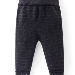Babyhug Full Length Fleece & Woollen Pant with Text Print Solid Colour - Grey-image-80