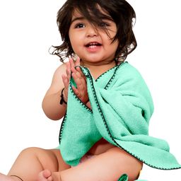 Mumma's Touch Organic Bamboo Baby Large Bath Towel - Green - Pack of 1-image-91