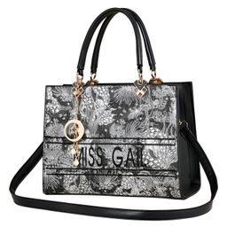 SYGA Elegant Floral Embossed Handbag for Women Tote with Gold Accents (Black)-picture-13