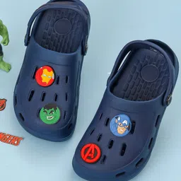 Marvel by Yellow Bee Solid Perforated Clogs With Avengers Featuring Character Charms - Navy Blue-picture-3