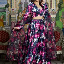Bannhi Printed Ready to Wear Lehenga & Blouse With Dupatta-14