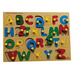 Kids Logic Capital Alphabet Shape Tray With Knob - Multicolor image 2