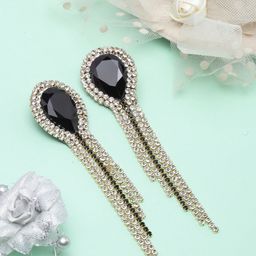 KPOP Gold Plated Rhinestone Contemporary Drop Earrings-picture-39