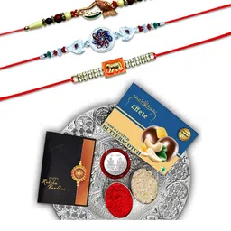 DeoDap Rakhi With Chocolate & Greeting Card Gift Set-image-9