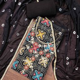 Blissta Bandhani Printed Beads And Stones Unstitched Dress Material-image-16