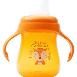1st Step Matte Collection BPA Free Soft Spout Sipper with Twin Handles for Easy Grip - Orange image 5