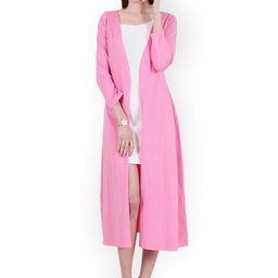 SCORPIUS Pink Solid Open Front Shrug-24