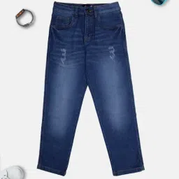 Kiddopanti Boys Blue Distressed Jeans-picture-44