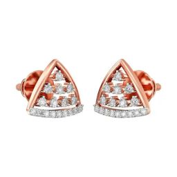 Joyalukkas 18k Rose Gold & Diamond Triangular Gleam Earrings-image-13
