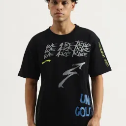 United Colors Of Benetton Black Cotton Boxy Fit Printed T-Shirt-picture-32