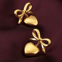 PALMONAS Gold Plated Heart Shaped Studs-25