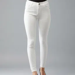 DOLCE CRUDO White Mid Rise Jeans-image-96