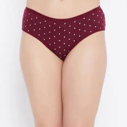 Clovia Maroon Printed Hipster Panty-image-44