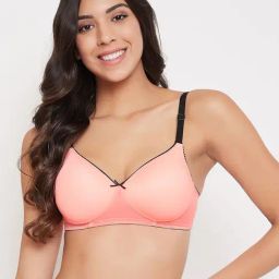 Clovia Peach Non Wired Padded T-Shirt Bra-image-14