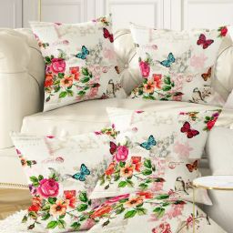 Bianca Ivory & Multi Digitally Printed Cushion Cover - Set Of 5-72