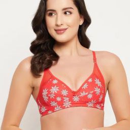 Clovia Red Printed Non-padded Bra-picture-11