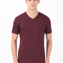 Jockey 2726 Men's Super Combed Cotton Rich Solid V Neck Half Sleeve T-Shirt-image-67