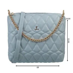 Mochi Blue Quilted Medium Cross Body Bag-21