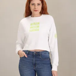 U.S. Polo Assn. White Printed Crop Sweatshirt-image-79