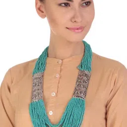 Imli Street Teal & Silver Necklace-34