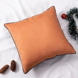 Nestroots Solid Orange Polyester Cushion Cover-image-32