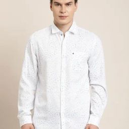 Turtle White Cotton Slim Fit Printed Shirt-picture-41