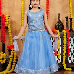 Aarika Girls Embellished Ready to Wear Lehenga & Blouse With Dupatta-22
