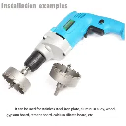 uptodateprouducts Hole Saw Cutter Drill Bit Set Masonry Type Round Shank 22, 32 & 40 mm Diameter Chrome Finish (Set of 3 Pcs) image 3
