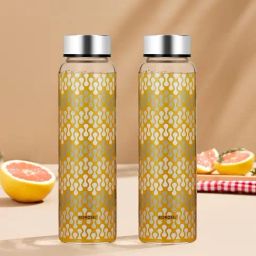 ?Borosil Water Bottle with Fridge Safe & Leakproof Set of 2 (Transparent, ?1000 ml)-79
