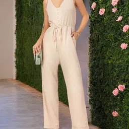 DressBerry Dreamy Delicate Textured Sleeveless Jumpsuit-picture-40