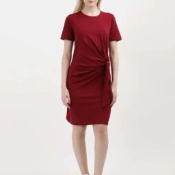 TOMMY HILFIGER Red Cotton A-Line Dress-image-36
