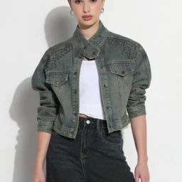 SHOWOFFFF Blue Embellished Jacket-image-64