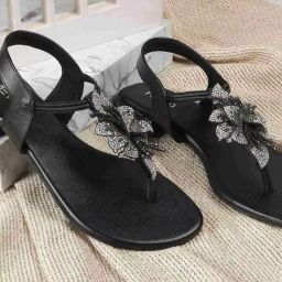 Metro Women's Black Sling Back Sandals-image-63