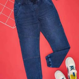 Pantaloons Junior Kids True Navy Cotton Solid Jeans-picture-30