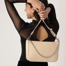 Fastrack White Faux Leather Solid Sling Handbag-image-27