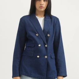 United Colors of Benetton Blue Solid Blazer-picture-31