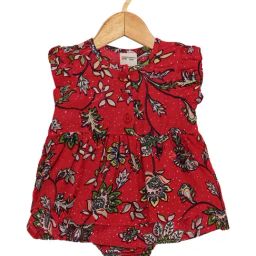 Creative Kid'S Girls Red Cotton Regular Fit Printed Dress-image-92