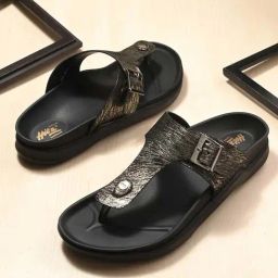 Hitz Men's Gold T-Strap Sandals-image-31