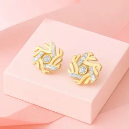 Mia by Tanishq 9k (375) Diamond Yellow Gold Earrings for Women-image-19